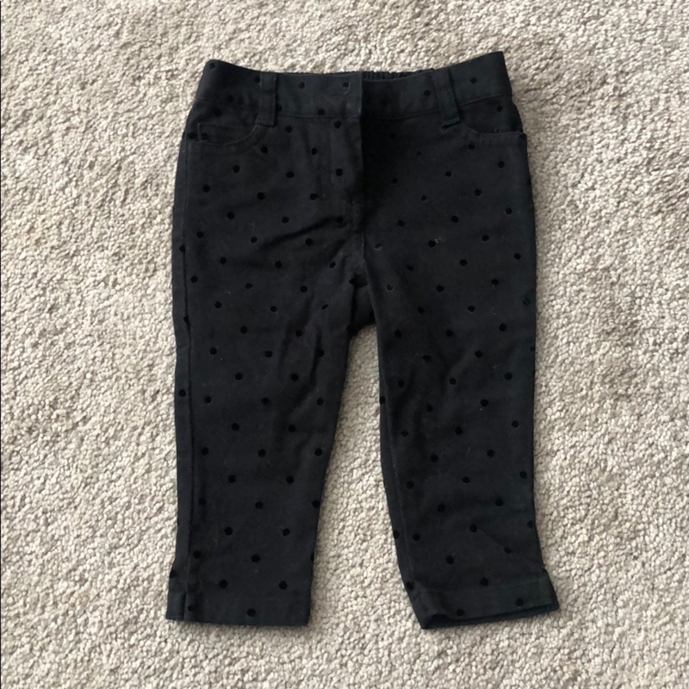 Black with black polka dot, Janie and Jack pants